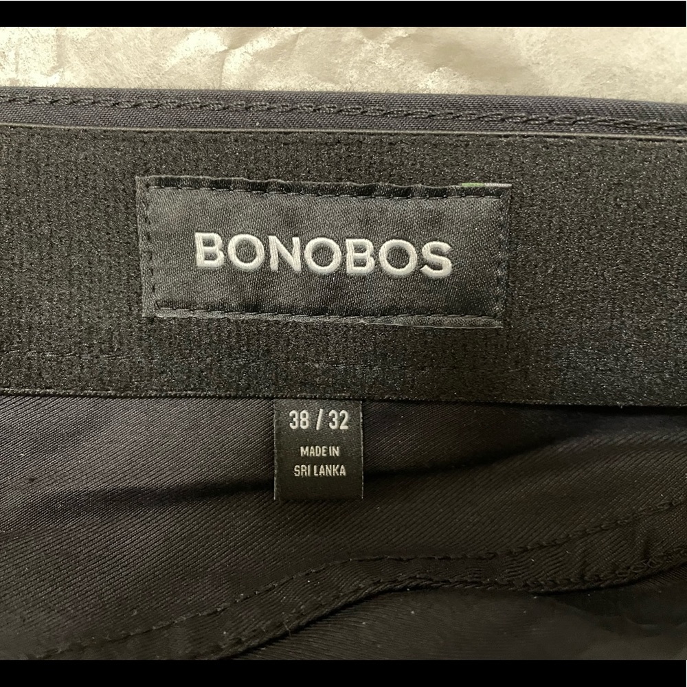 NWT Bonobos mens Tech 5-pocket pants (black) never worn 38 x 32
